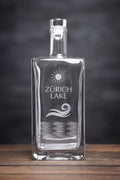 SchweizerLuft® Zurich Lake Edition 500 ml glass bottle with Zurich Lake engraving